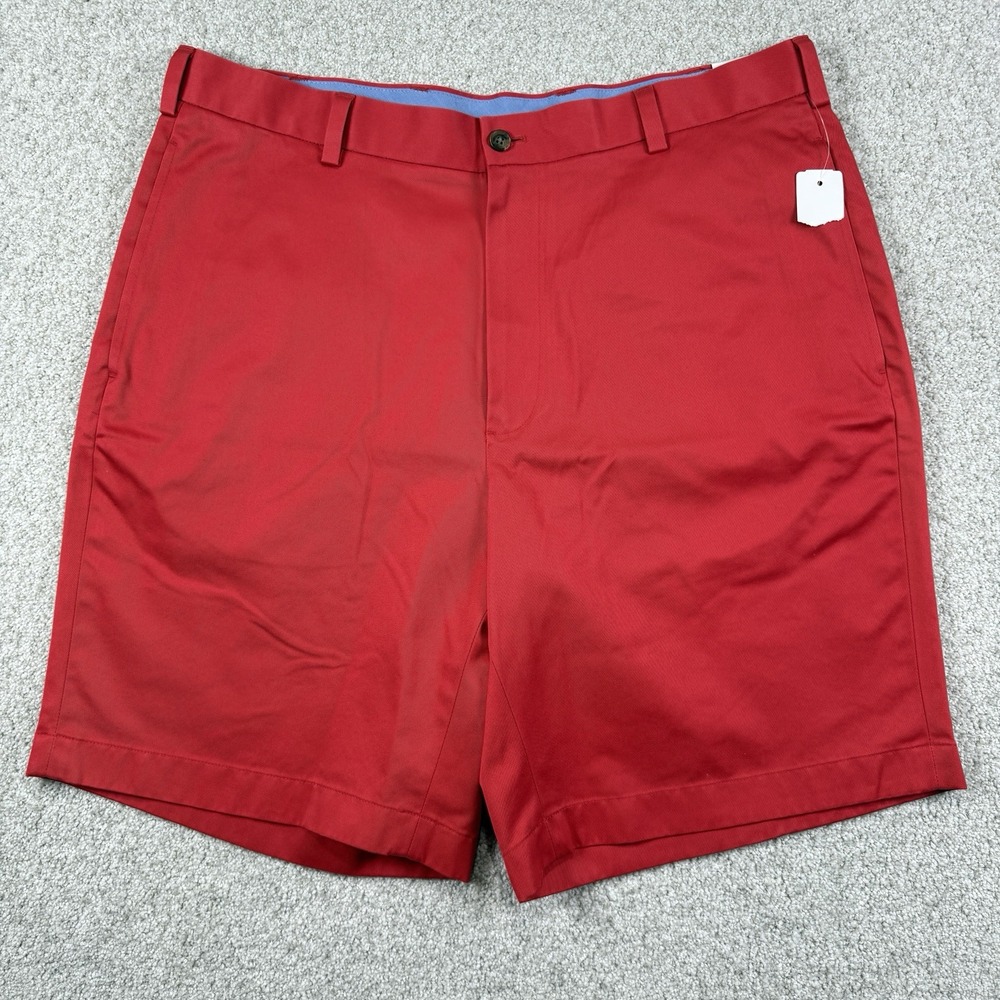 NEW Brooks Brothers 346 Advantage Shorts Mens 36 Red Solid Cotton Preppy Chino